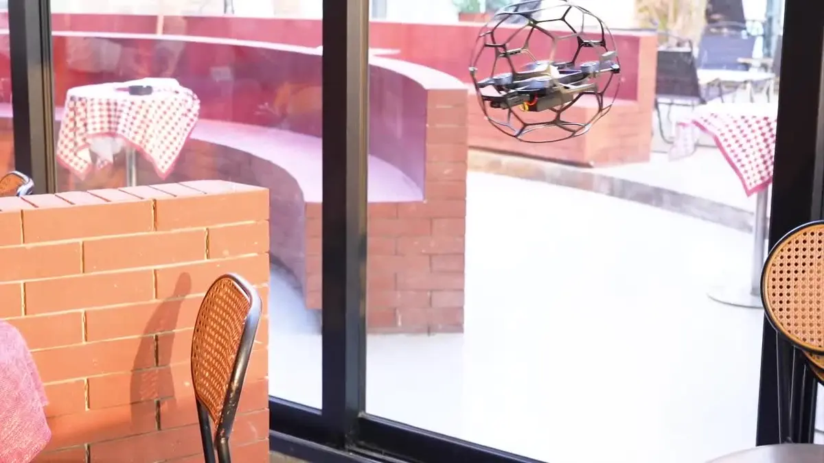 D5 Practice Soccer Drone flying indoors